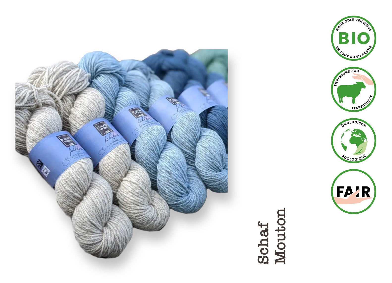 Folklore 4ply • Schurwolle, Blacker Yarns – letzte Strangen