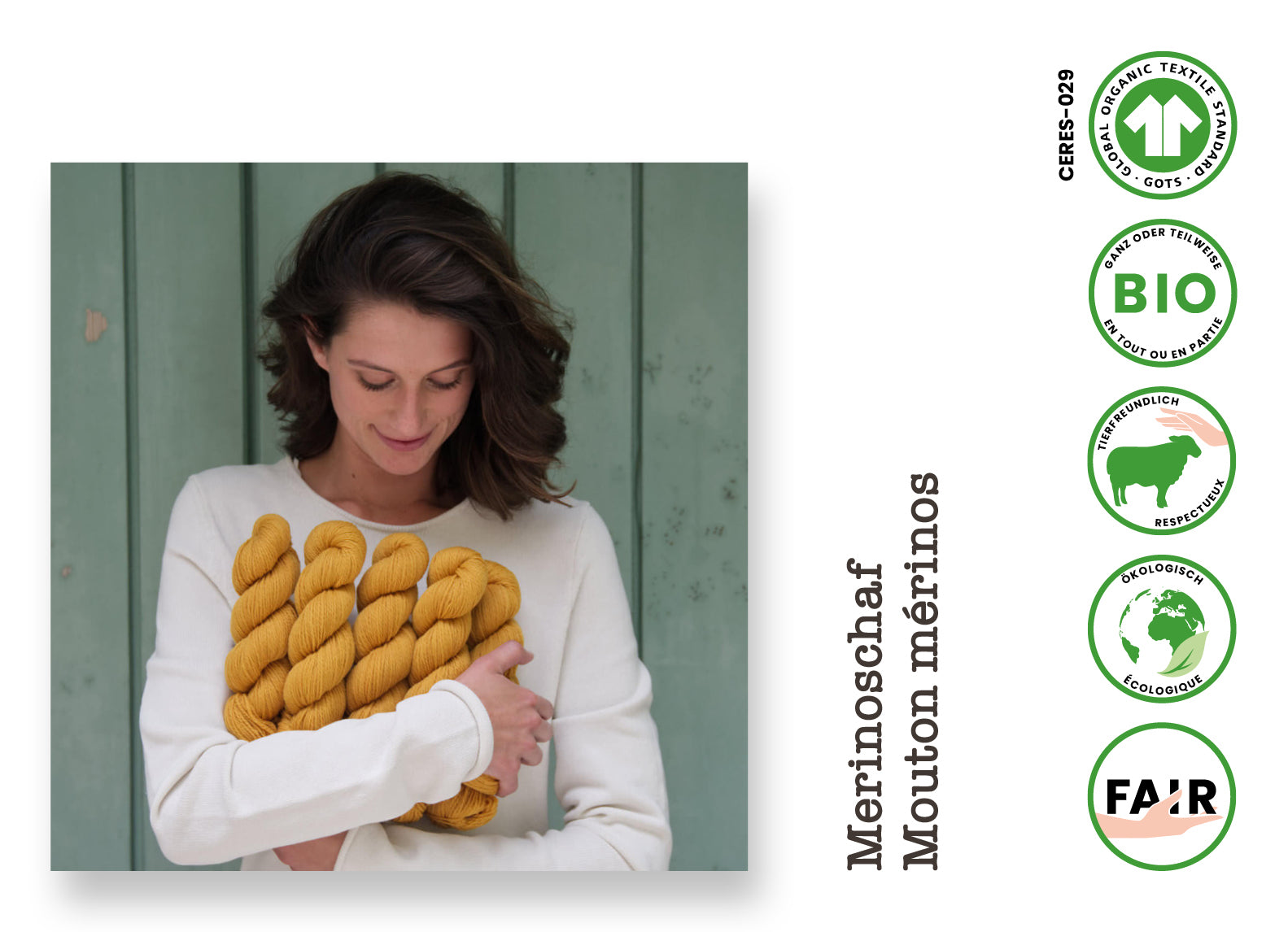 Merino d'Arles • Schurwolle Merino bio, GOTS, Rosy Green Wool – letzte Strangen