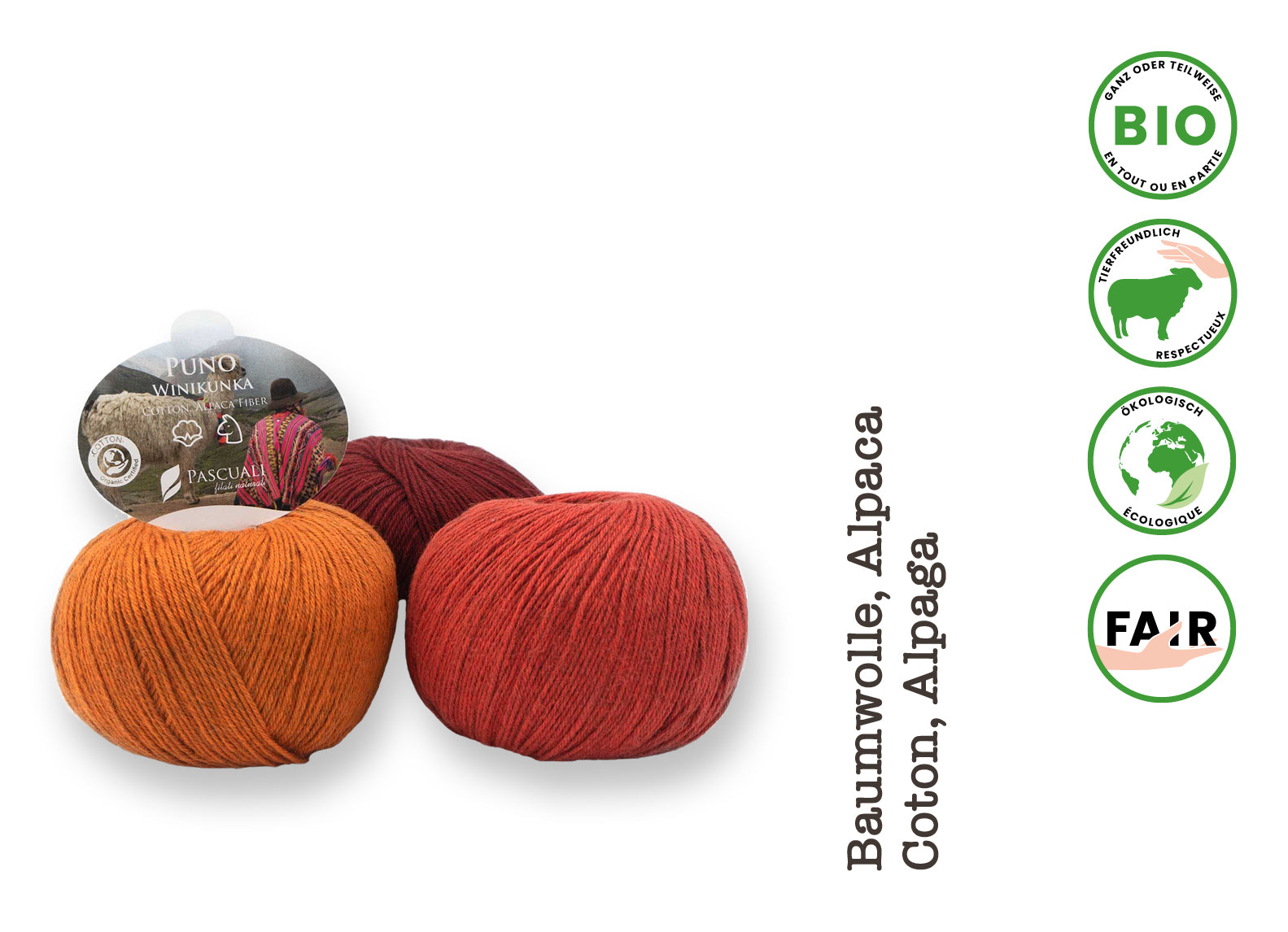 Puno Winikunka • Bio-Baumwolle, Alpaca, Pascuali filati naturali